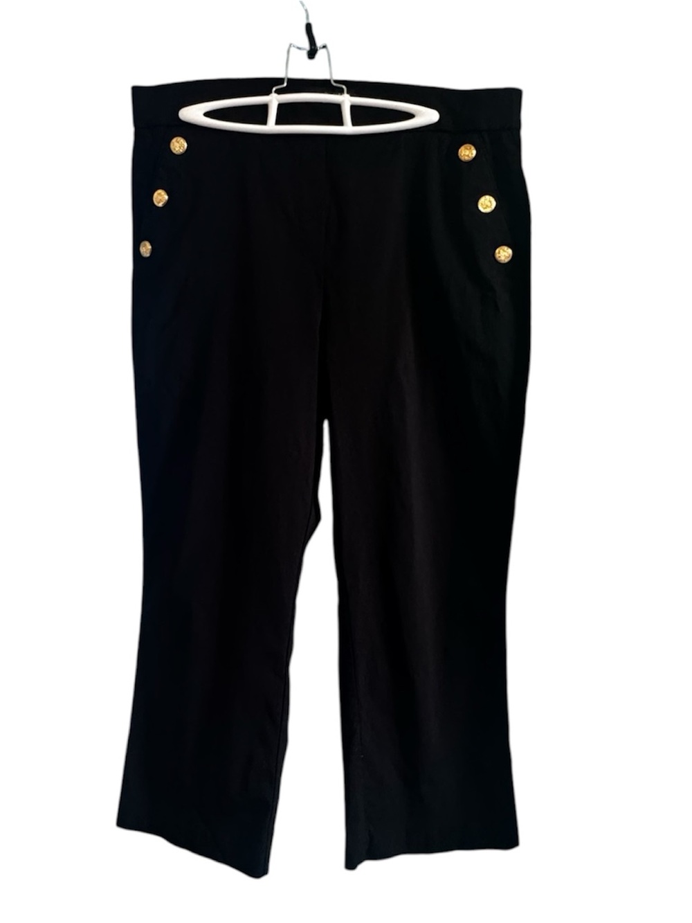 COUNTERPARTS Women’s Stretch Crop Pull-On Gold Crest Pants Sz 14